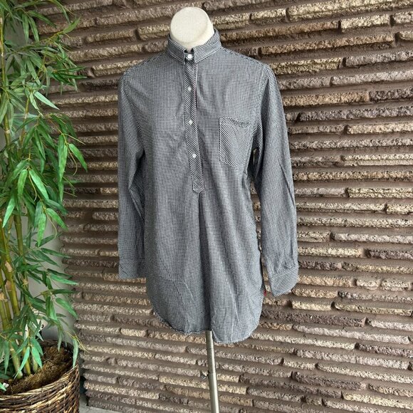 Victoria's Secret Black Gingham Check Flannel Night Sleep Shirt Size Medium - Picture 8 of 9